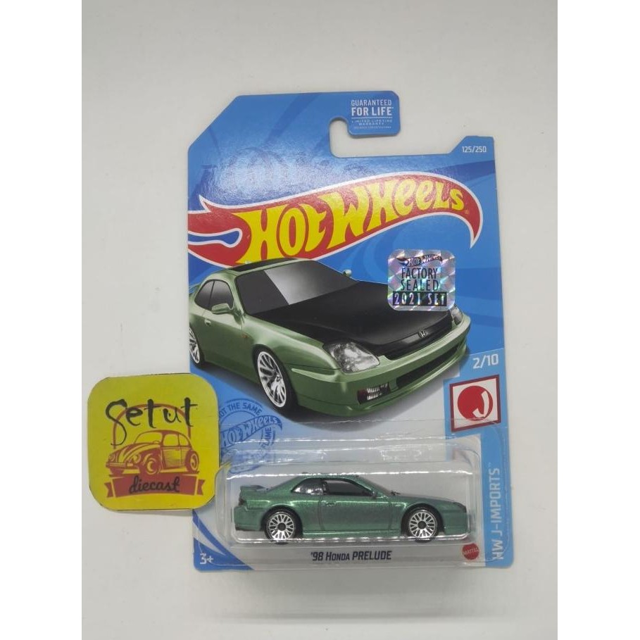 HOT WHEELS HOTWHEELS EXCLUSIVE RECOLOR 98 HONDA PRELUDE FACTORY SEALED FS HIJAU GREEN RARE