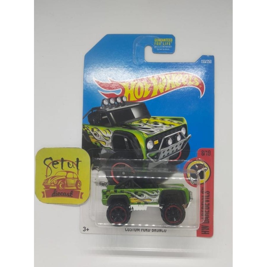 HOT WHEELS HOTWHEELS EXCLUSIVE RECOLOR CUSTOM FORD BRONCO HITAM FLAME HIJAU