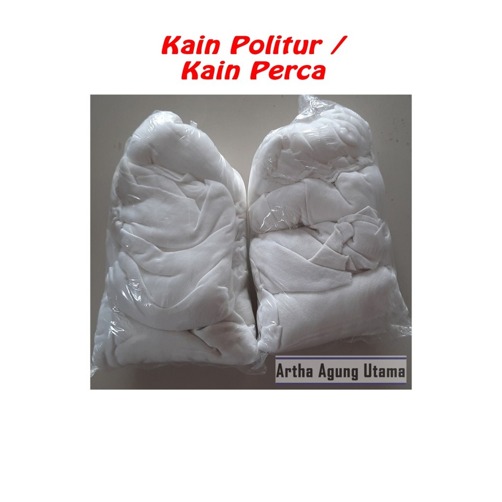 Kain Katun Politur / Kain Perca Putih / Kain Bal / Majun Putih 1/2 Kg