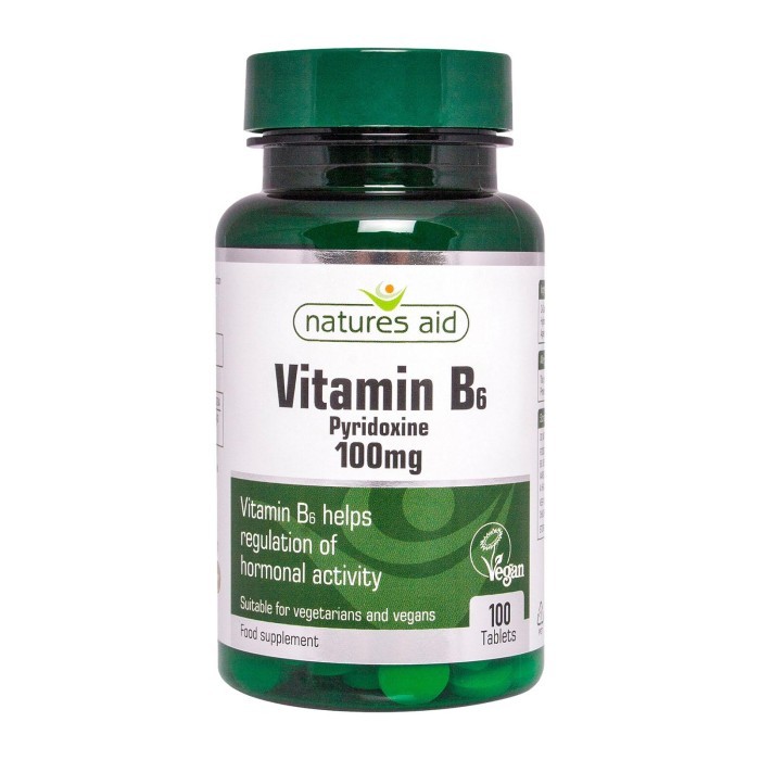 

Natures Aid Vitamin B6 (Pyridoxine) 100mg 100 per pack