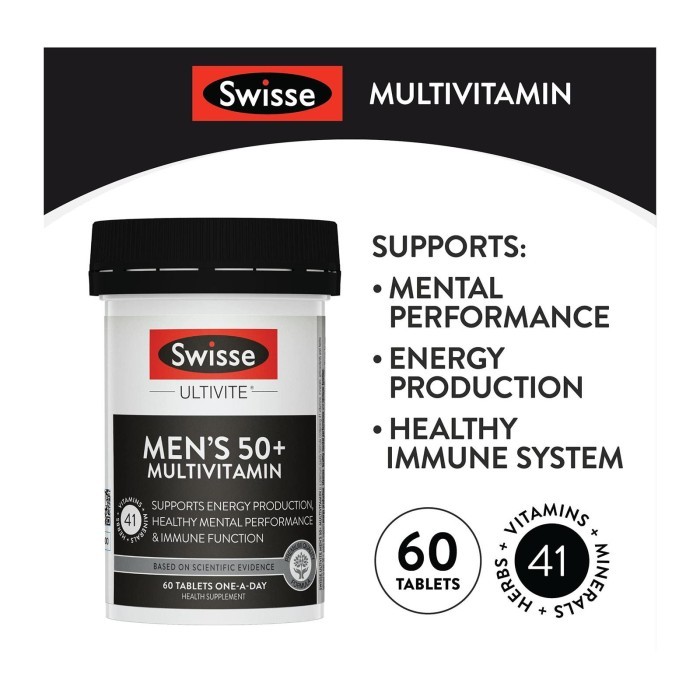 

Swisse Men's Ultivite 50+ Multivitamin Capsules 60 per pack