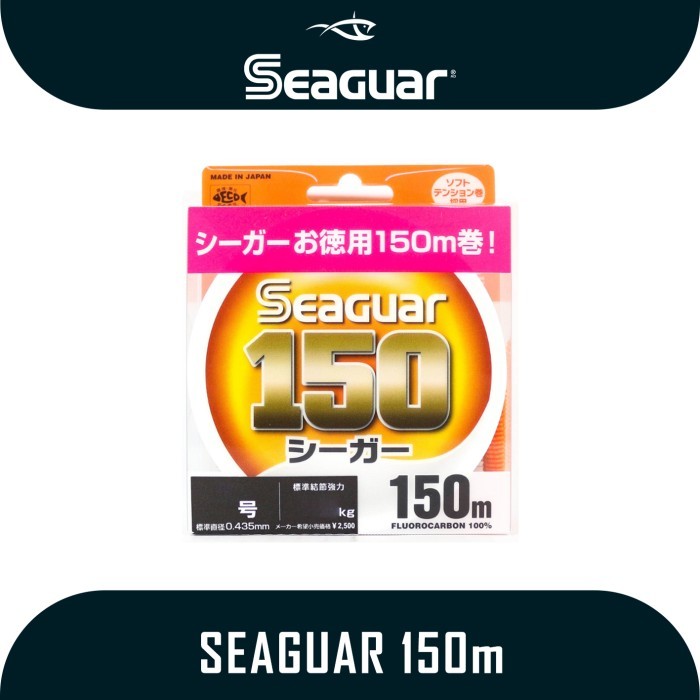BISA GRAB Senar Leader Seaguar Orange Lable 150 Fluorocarbon 100% 150m