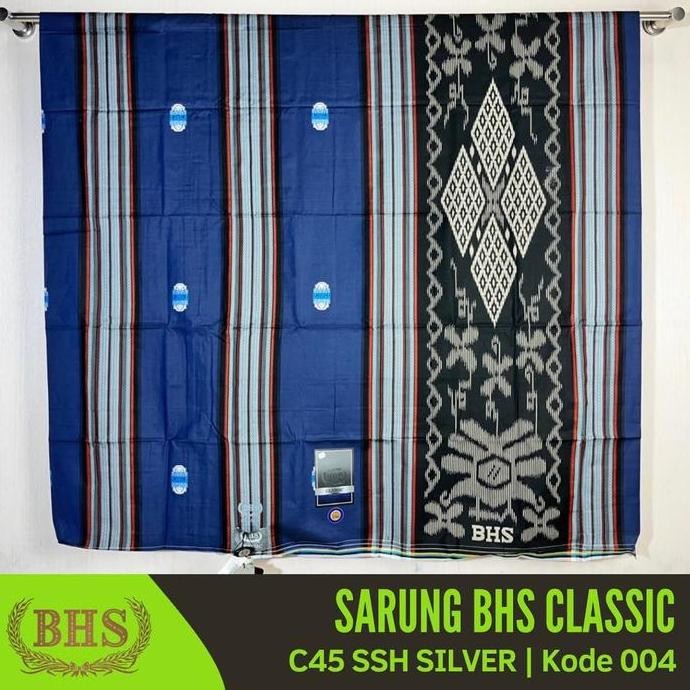 Spesial Sarung Bhs Classic Motif C45 Ssh Silver Motif Songket Tumpal Kembang [Garansi Original]