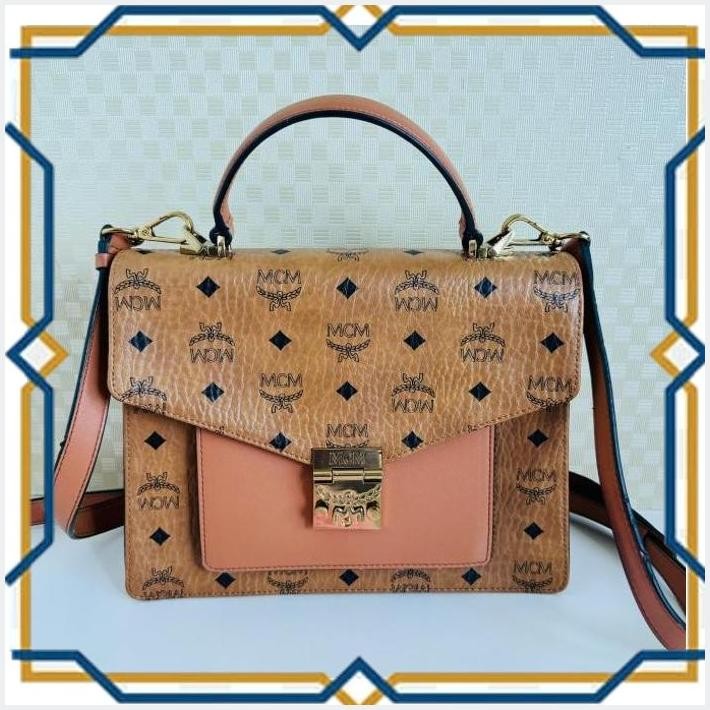 [FUN] MCM BAG ORIGINAL PATRICIA VISETOS TOP HANDLE SATCHEL MEDIUM LONG STRAP