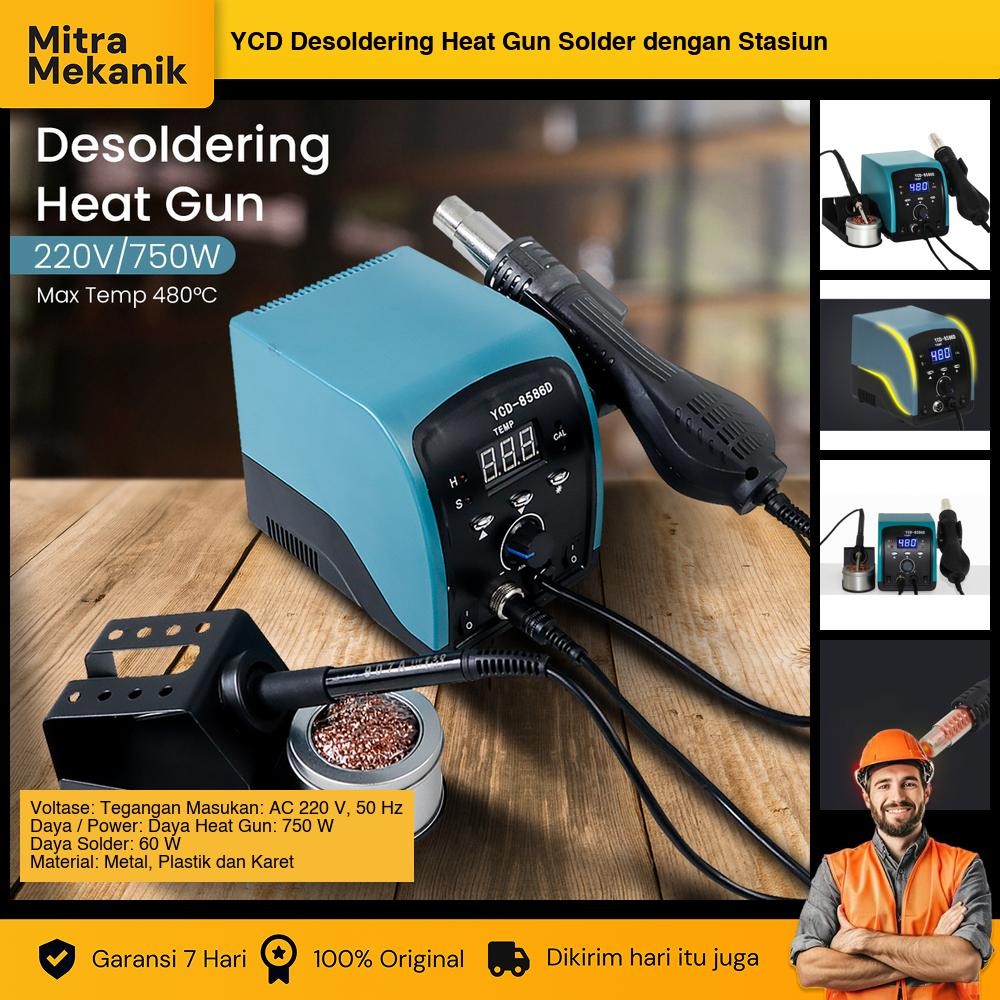 YCD Desoldering Heat Gun Solder dengan Stasiun 220V/750W - YCD-8586D