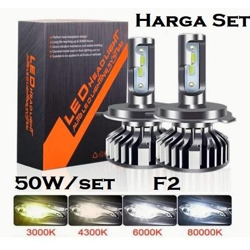 TERMURAH - Lampu LED H4 H11 HB3 9005 60W 50W tipe T6 F2 csp 3570 mobil premium