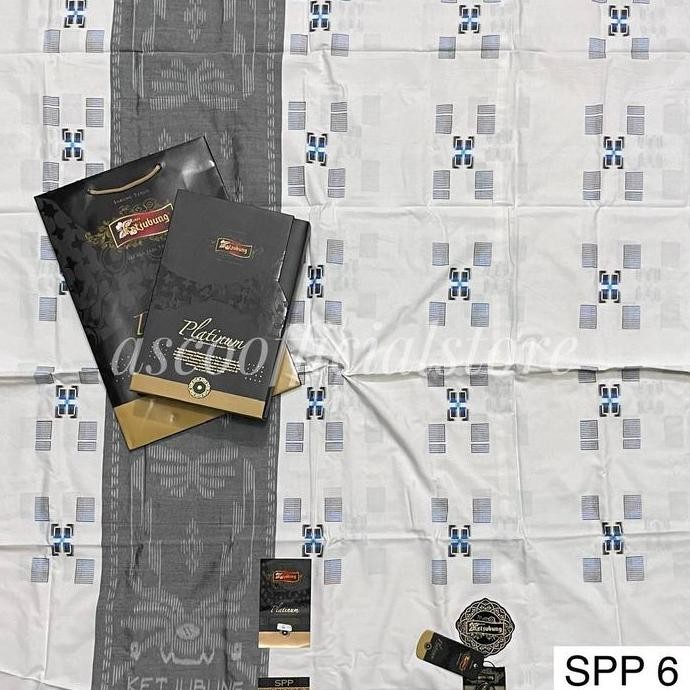Miliki Sarung Ketjubung Platinum Gold Spp Songket Hitam Dan Putih