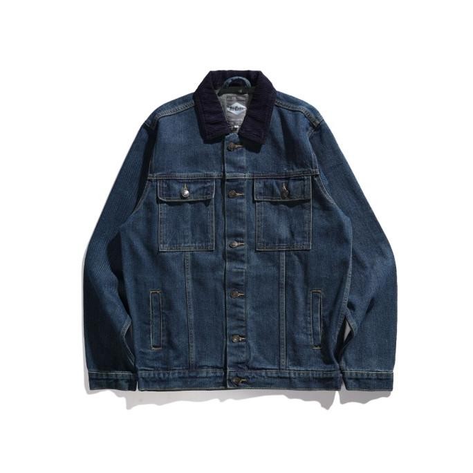 LEE COOPER JACKET TRUCKER CORDUROY WORN DARK BLUE
