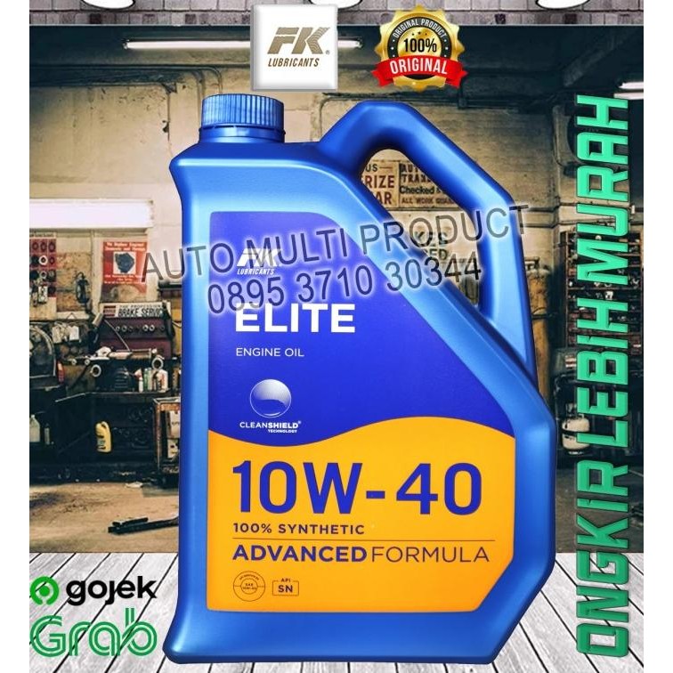 TERMURAH - OLI, OLI FK, MOBIL, MOTOR, BENSIN, ELITE SN, 10W40, 4 LITER