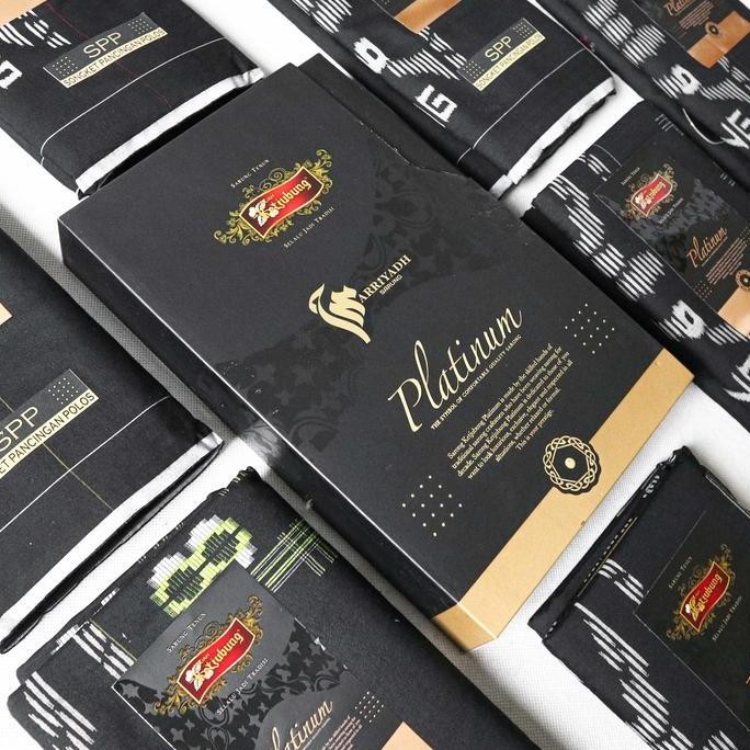 Diskon Sarung Ketjubung Platinum Gold Motif Spp Songket Pancingan Polos Hitam Putih