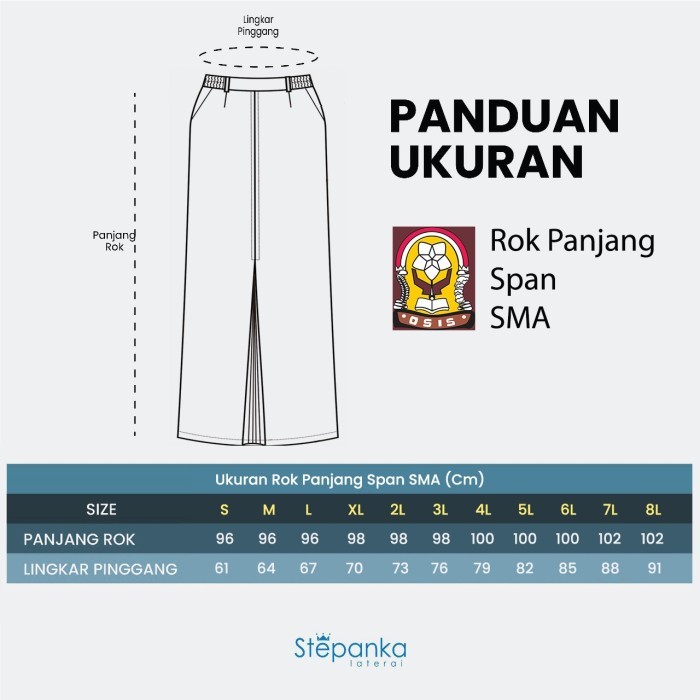 Rok Span Panjang SMA/ Seragam Sekolah/ Rok Span SMA