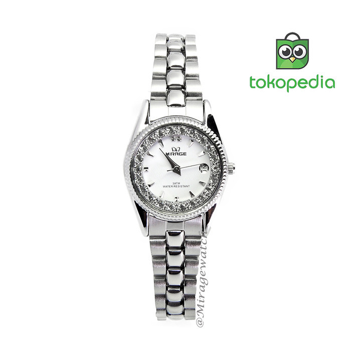 JAM TANGAN MIRAGE WANITA ORIGINAL RX 1580 L SILVER PP