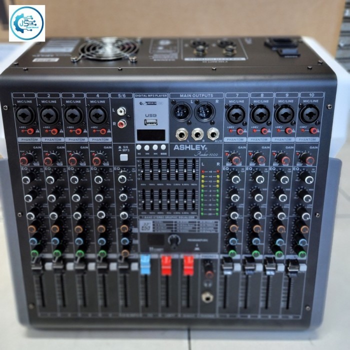 TERLARIS POWER MIXER ASHLEY AUDIO1000 AUDIO 1000 10CH GARANSI ORIGINAL MURAH MURAH