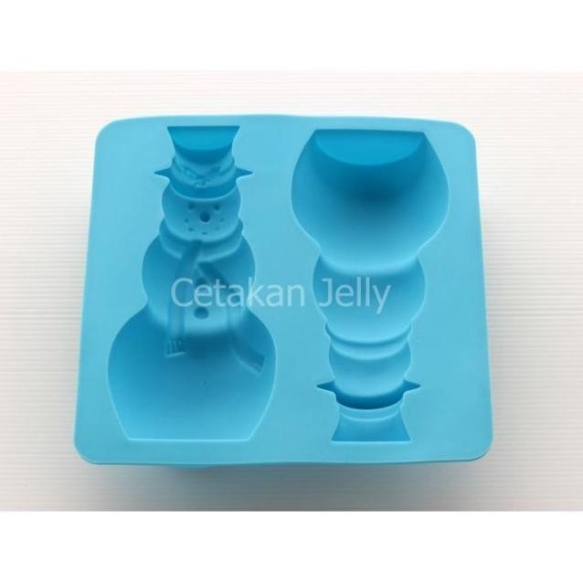 CETAKAN SILIKON PUDING KUE JELLY CAKE SNOWMAN 3D CHRITMAS CAKE