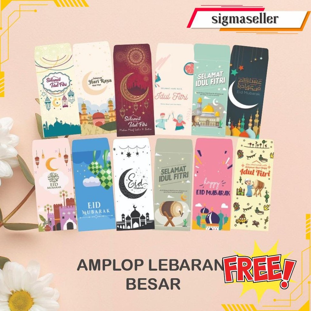 

( 10 Pcs ) Amplop Lebaran Unik /Eid Mubarak Idul Fitri Ramadhan Amplop Angpao Lebaran Murah/Amplop Besar Terlaris