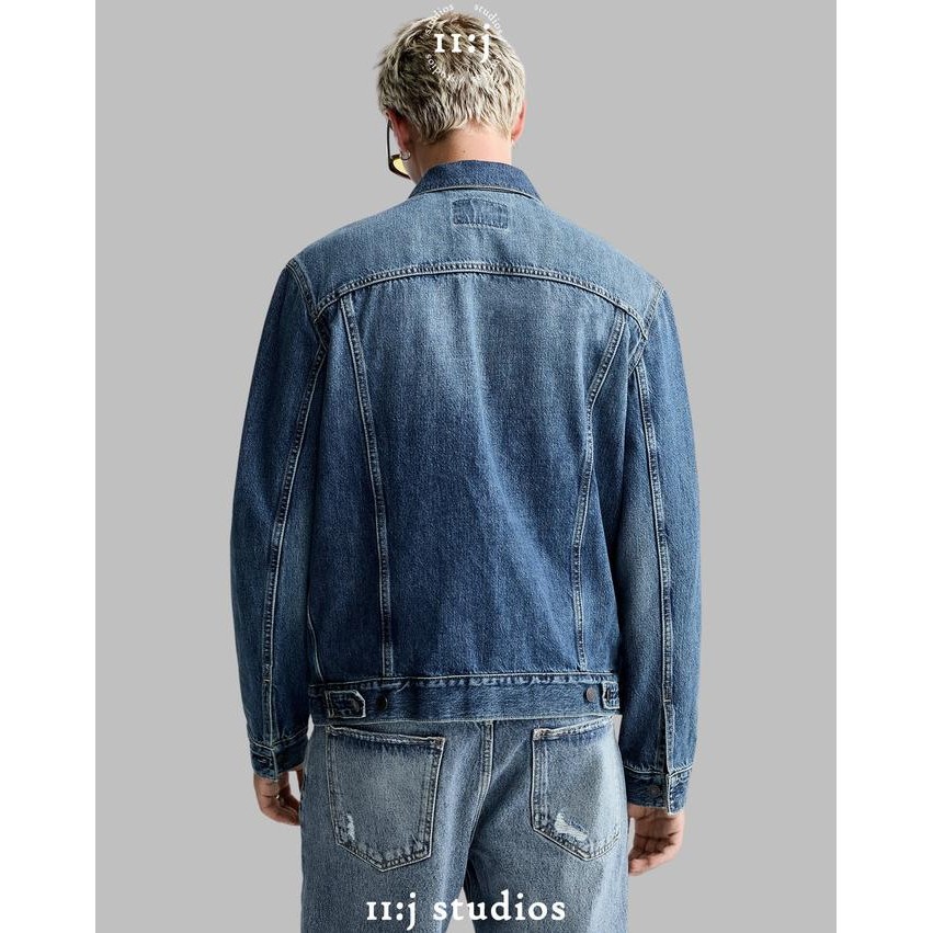 Grosir Jaket Zara Denim Trucker Jeans Jacket Branded New Original Asli - Blue