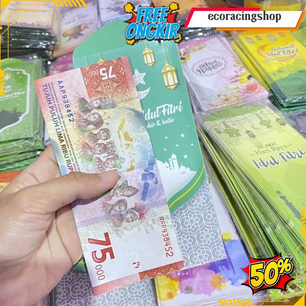 

[10 Pcs] Amplop Lebaran Besar Edisi Kartun Islami | Uang Tanpa Dilipat Gratis Ongkir