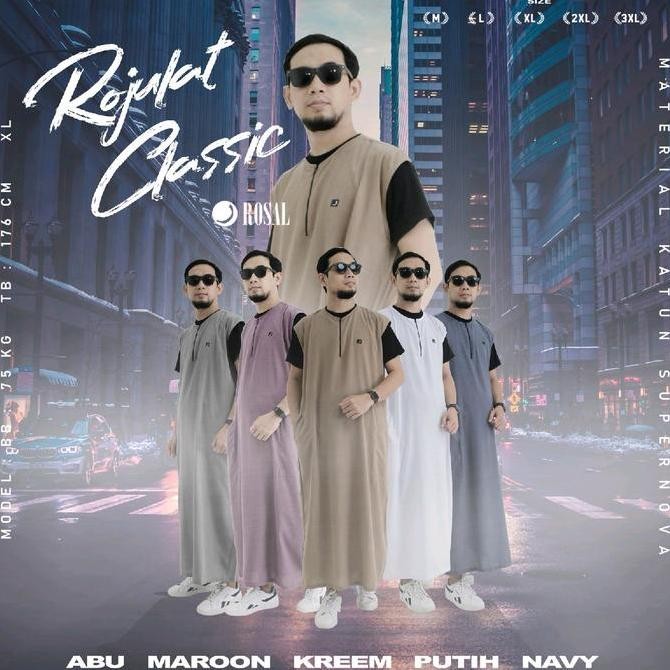 Spesial Rosal - Rompi Sholat - Rojulat Classic - Rompi Shalat Model Jubah Gamis Pria - Rompi Muslim 