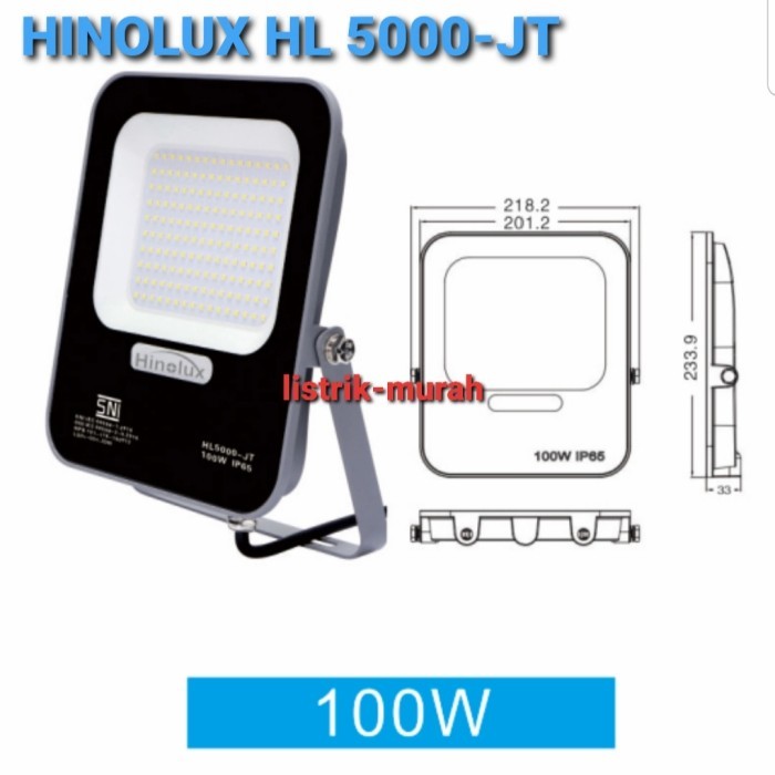 Hinolux Hl5000-Jt Lampu Sorot Led Smd 100W 100 Watt Ip66 Sni Outdoor