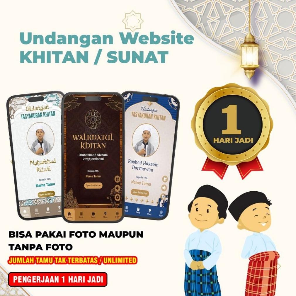 Undangan Digital Website Khitan Cantik,Menarik, & Unik, Undangan Khitan, undangan khitanan dan aqiqa