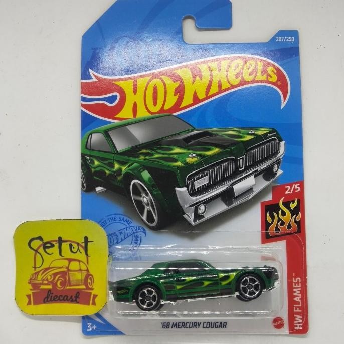 HOT WHEELS HOTWHEELS 68 MERCURY COUGAR HITAM FLAME
