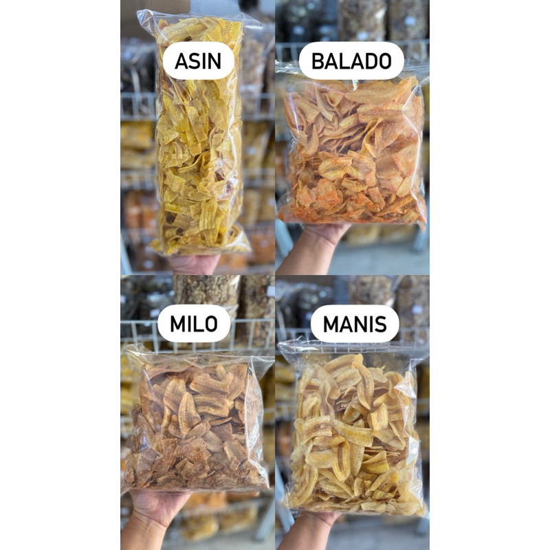 

HOT Keripik Pisang 500gr 3 Varian Rasa Asin / Manis / Balado / Milo