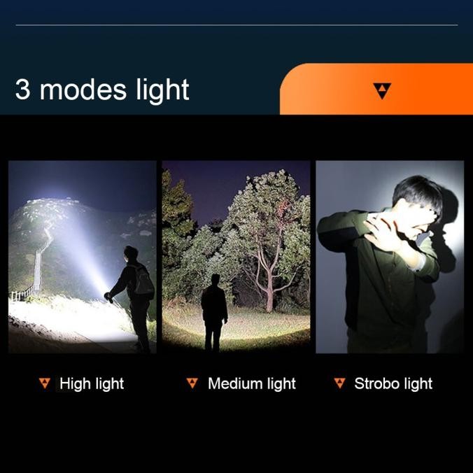 Senter Police Swat 99000 watt Super Terang Rechargeable Flashlight LED Terlaris