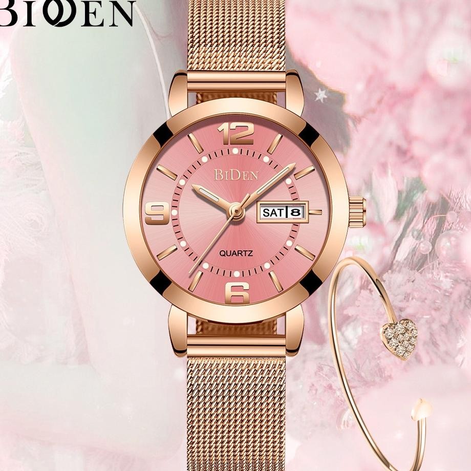 Biden Jam Tangan Wanita Tahan Air 2 E Elegan Retro Vintage Cewe Jam Tangan Cewe