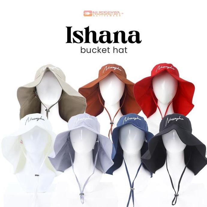 Terlaris Nusseyba Activewear - Ishana Bucket - Topi Pantai Wanita Berhijab - Hat Haji Dan Umrah - Ou