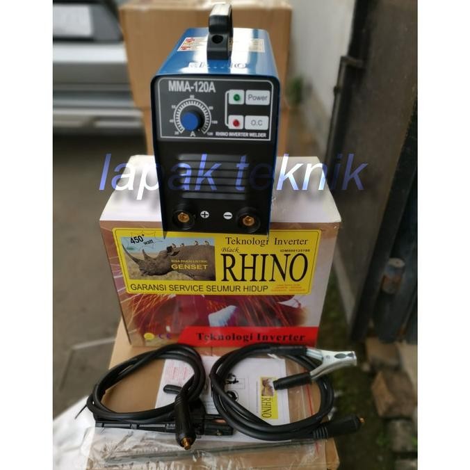 Rhino Mesin Las / Trafo Las Inverter MMA 120 450watt