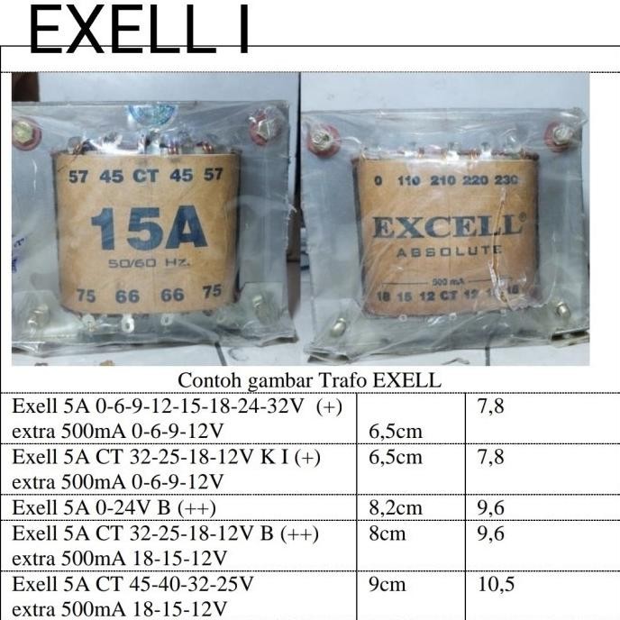 trafo listrik 5a 45v ct merk excell | exell steroid sound transformator travo 5 a 45 vct 45vct EXCEL