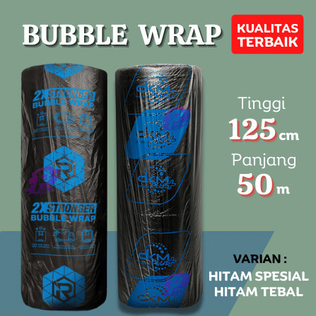 

Plastik Bubble / Buble / Babel Wrap Roll Varian Hitam 125X50