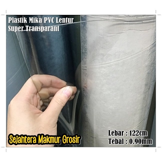 

Plastik Mika Lentur Super Bening Pvc Import Korea Lebar 122Cm Tebal 1Mm 2Mm 3Mm
