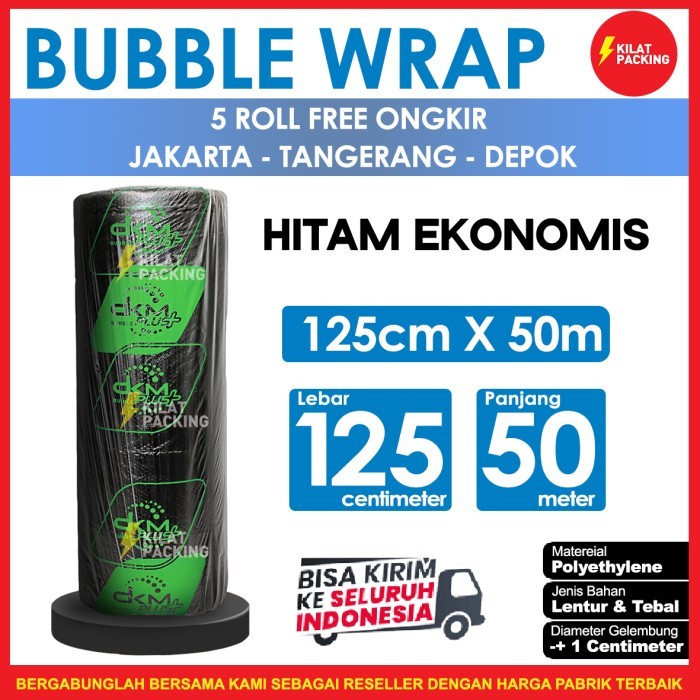 

Plastik Bubble Wrap Hitam Ekonomis Bubble Wrap Dkm+ 125Cm X 50M /Rol