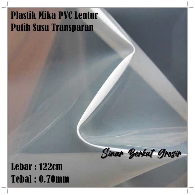 

Plastik Mika Lentur Putih Susu Pvc Flexible Tebal 0.70Mm Lebar 122Cm