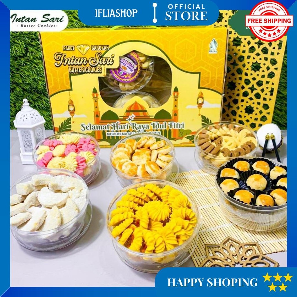 

Paket Kue Kering Intan Sari Paket Barokah Isi 6 Toples Kue Lebaran Dibuat Tahun 2025 D Best Seller