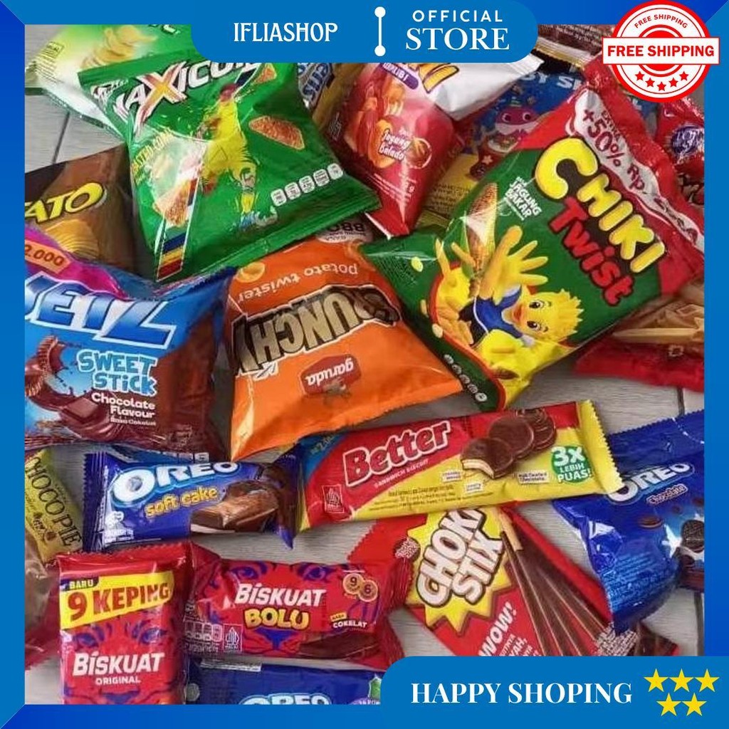 

Aneka Snack / Jajan Murah - Paket Termurah Jajan 1 Paket Campur Mix Banyak Varian D Sale
