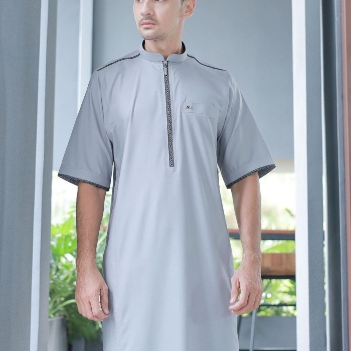 Jubah Alraz Kombinasi Lengan Pendek Al Raz Premium