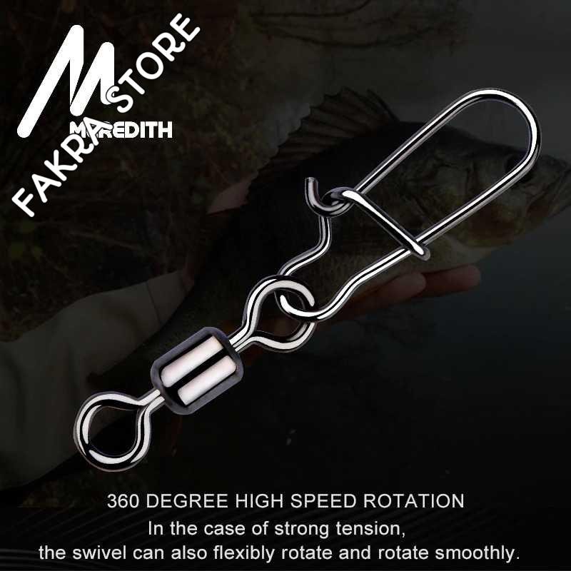 MEREDITH Konektor Kail Pancing Rolling Snap Swivel 50 PCS - MRH10 Original Termurah