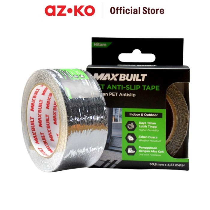 

AZKO Maxbuilt 5cmx4.5 mtr Isolasi Anti Slip Pet - Hitam Tape Safetywalk Lakban Anti Slip Serbaguna