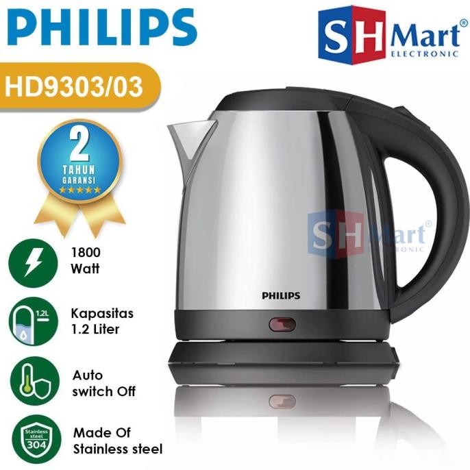 Philips Kettle Stainless Steel HD9303/03 Teko Listrik Philips HD-9303