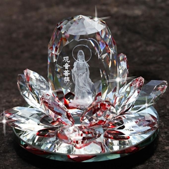 Pajangan Mobil 3D Crystal Dewi Kwam Im |Patung Kwan Yin Dashboard