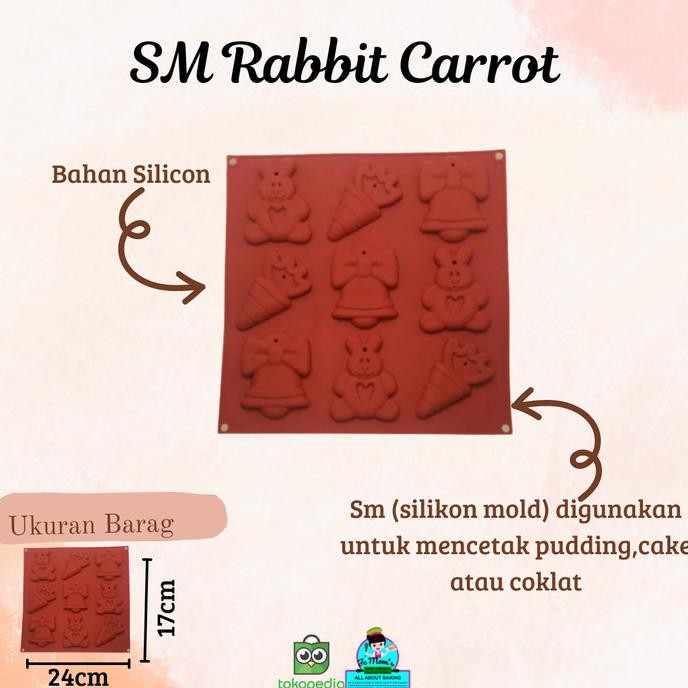 

{{{{{{] SM Rabbit Carrot / cetakan kelinci /cetakan puding pop cake natal
