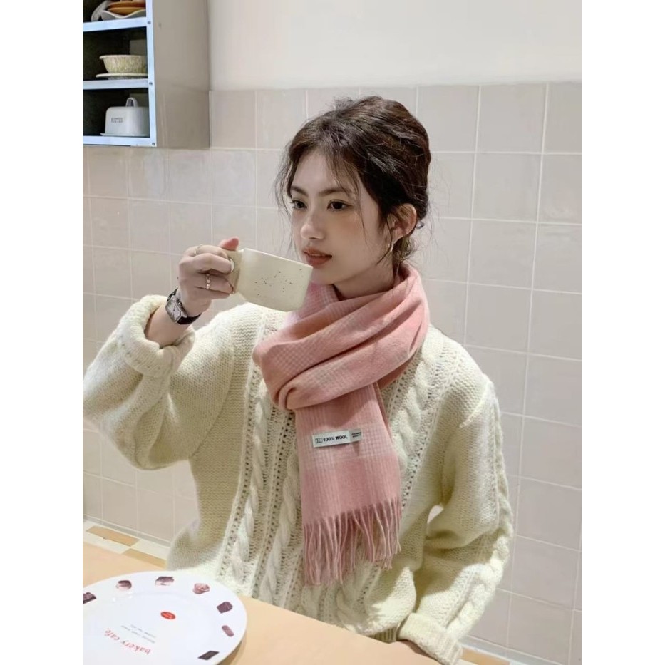 TERMURAH SYAL PRIA WANITA MUSIM DINGIN KOTAK KOTAK CASHMERE FASHION IMPORT