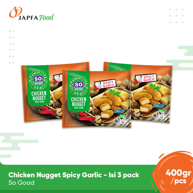 

So Good Chicken Nugget Spicy Garlic 400gr - Isi 3 pack