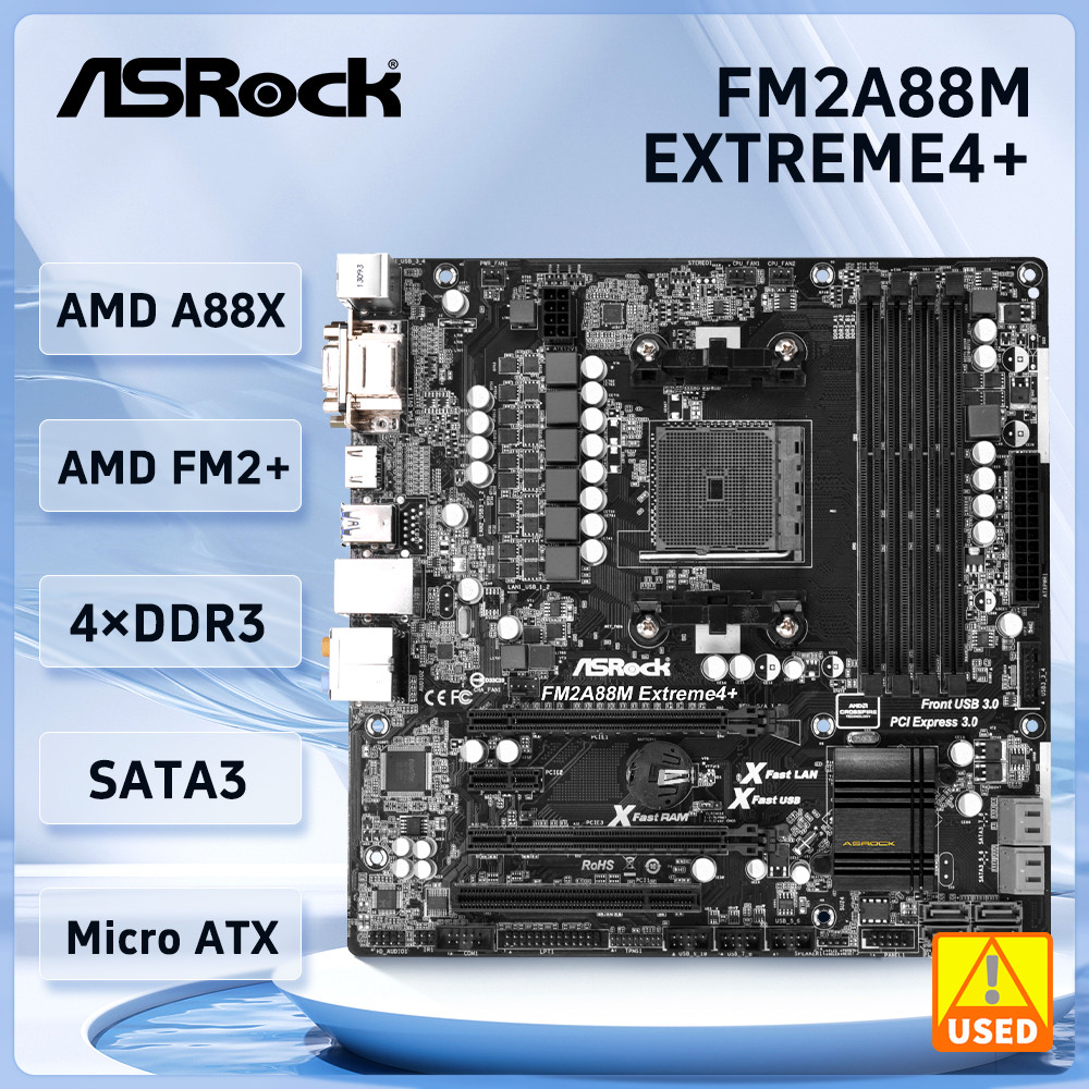 AQS ASROCK FM2A88M extreme4+ Motherboards Socket FM2 FM2+ AMD A88X A88 DDR3 64GB PCI-E 3.0 SATA III 