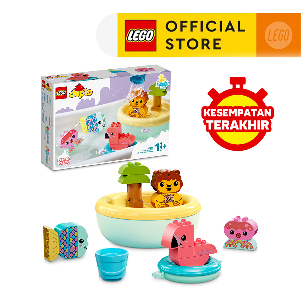 LEGO DUPLO 10966 My First Bath Time Fun: Floating Animal Island (20 Pieces) Bath Toy (1 Tahun+)