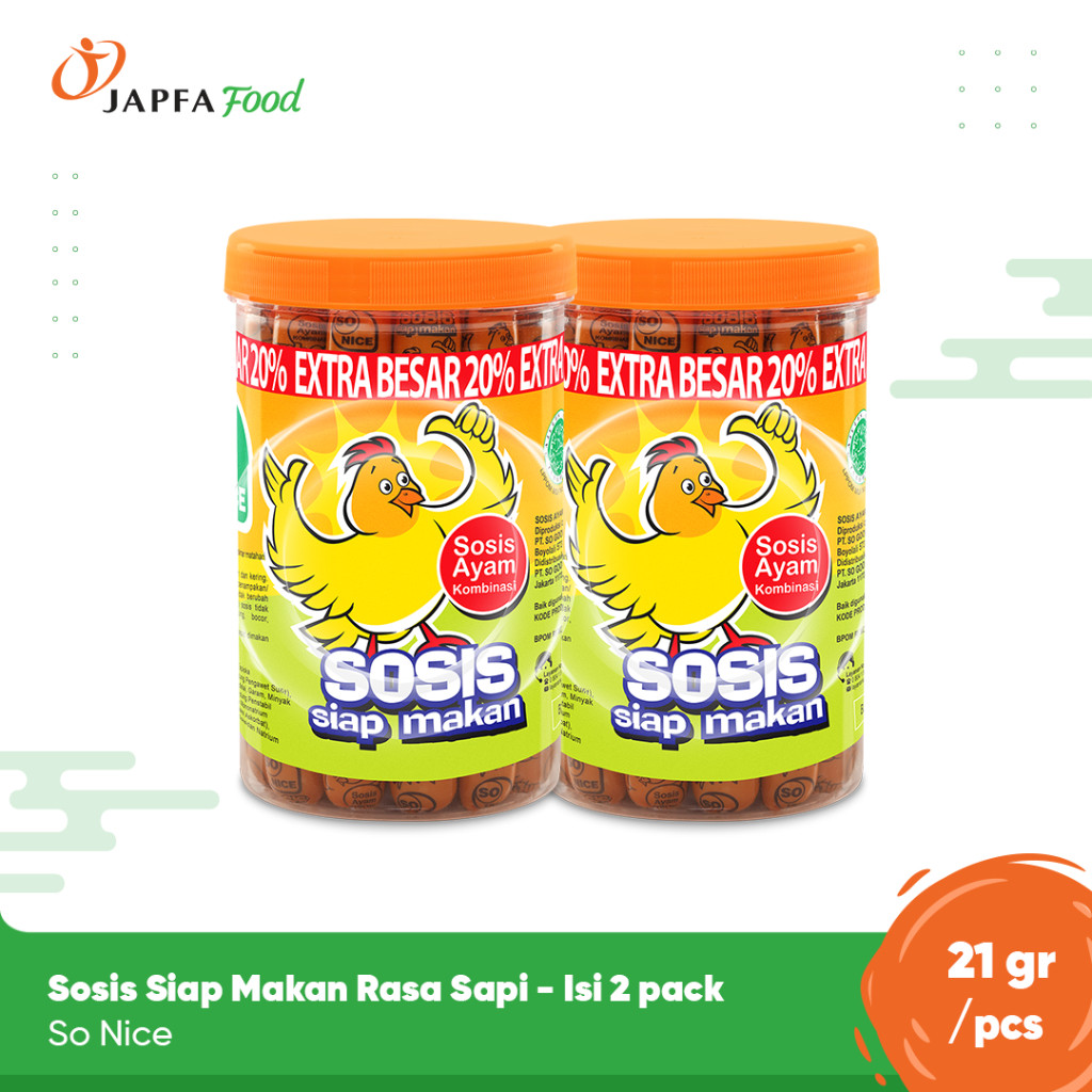 

So Nice Sosis Siap Makan Rasa Ayam 24 Pcs x 21 gr - Isi 2 pack