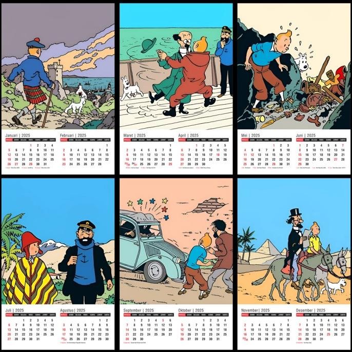 

PROMO / kalender dinding 2025 "Tintin" Non COD
