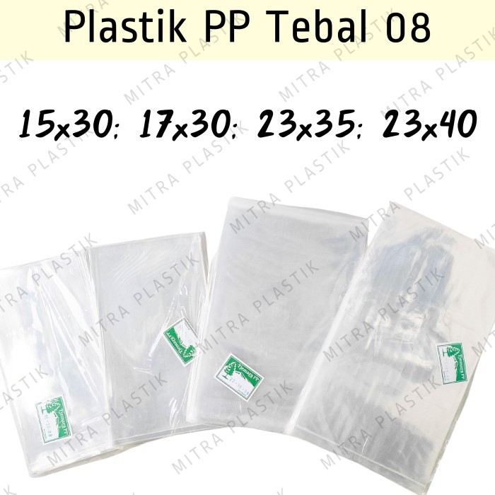

TERMURAH Plastik PP Tebal 08 15x30 17x30 23x35 23x40 Kantong Bening Keripik